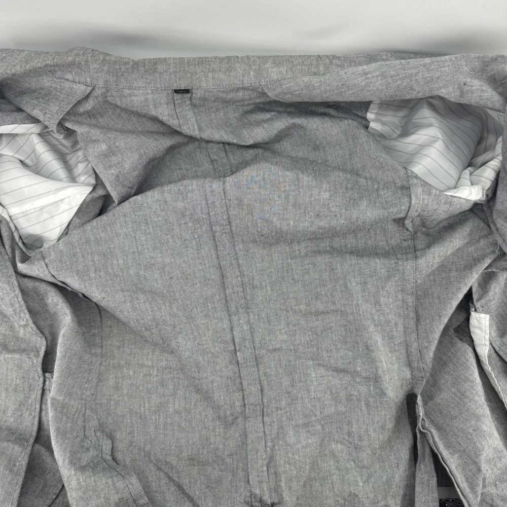 J.Crew Ludlow Slim Blazer 44R Grey Somelos Linen Blend Sport Coat Portugal
